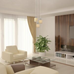Rabalux Φωτιστικό Οροφής Τρίφωτο Φ33cm 3xE14 Natina Χρώμιο-Μπεζ 5012 | homidoo.gr