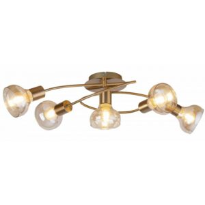 Rabalux Φωτιστικό Οροφής Πεντάφωτο Holly Π68xY18cm Antique Gold 5552 | homidoo.gr