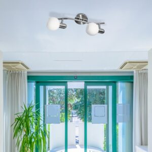 Rabalux Aurel Σποτ Μονό Νίκελ Ματ Μ15xΠ11xY36cm Με Λευκό Γυαλί 6342 | homidoo.gr