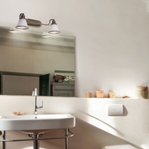 Rabalux Grando Φωτιστικό Μπάνιου-Καθρέπτη Δίφωτο Π31xY7cm Λευκό-Μπρονζέ 6546 | homidoo.gr