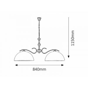 Rabalux Aurelia Κρεμαστό Δίφωτο Π84xY107.5cm Λευκό-Μπρονζέ 7139 | homidoo.gr