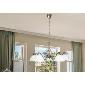 Rabalux Aurelia Πεντάφωτο Κρεμαστό Π74xY107.5cm Λευκό-Μπρονζέ 7140 | homidoo.gr