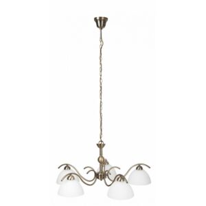 Rabalux Aurelia Πεντάφωτο Κρεμαστό Π74xY107.5cm Λευκό-Μπρονζέ 7140 | homidoo.gr