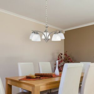 Rabalux Tristan Κρεμαστό Πεντάφωτο Π60xY90cm Χρώμιο-Λευκό 7205 | homidoo.gr