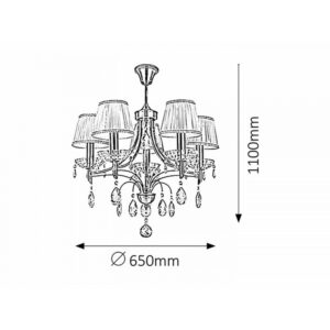 Rabalux Claudia Πεντάφωτο Κρεμαστό Π65xY110cm Μπρονζέ-Εκρού 7279 | homidoo.gr