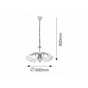 Rabalux Francesca Κρεμαστό Πεντάφωτο Π60xY90cm Χρώμιο-Λευκό 7365 | homidoo.gr