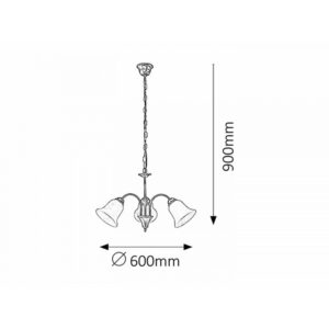 Rabalux Francesca Κρεμαστό Τρίφωτο Π60xY90cm Λευκό-Μπρονζέ 7373 | homidoo.gr