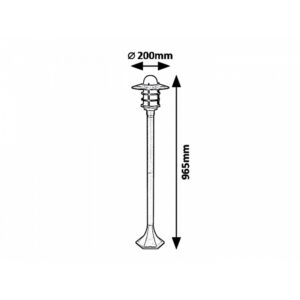Rabalux Darrington Φωτιστικό Κολωνάκι Κήπου Φ20xY96.5cm Μαύρο 7680 | homidoo.gr
