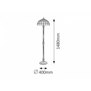 Rabalux Marvel Φωτιστικό Δαπέδου Φ40xY148cm Με Πολύχρωμο Γυαλί 8078 | homidoo.gr
