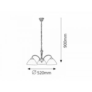 Rabalux Regina Τρίφωτο Κρεμαστό Π52xY90cm Μπρονζέ-Μπεζ 8173 | homidoo.gr