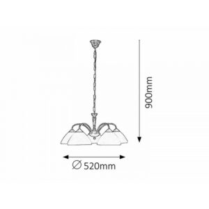Rabalux Regina Πεντάφωτο Κρεμαστό Π52xY90cm Μπρονζέ-Μπεζ 8175 | homidoo.gr
