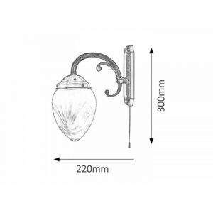 Rabalux Annabella Απλίκα Μονή Π22xY30cm Λευκό-Μπρονζέ 8631 | homidoo.gr