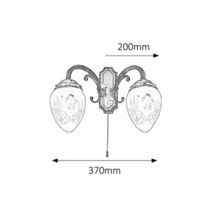 Rabalux Annabella Απλίκα Δίφωτη Πλάτους 37cm Λευκό-Μπρονζέ 8632 | homidoo.gr