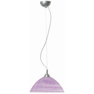 Arkolight Φωτιστικό Κρεμαστό 1xΕ27 Φ36cm Μοντέρνο Γυάλινο Λιλά-Ασημί Σ1126-3/36