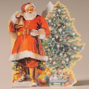 Mamelok Χριστουγεννιάτικη Κάρτα Ανάγλυφη 'Αη Βασίλης - Δένδρο' 94118 | homidoo.gr