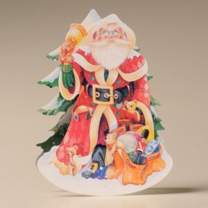 Mamelok Χριστουγεννιάτικη Κάρτα Ανάγλυφη 'Αη Βασίλης' 95155 | homidoo.gr