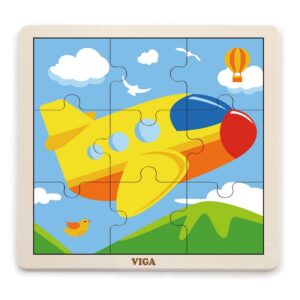 Viga Ξύλινο Παζλ 9 Τεμαχίων 'Αεροπλάνο' 51447 | homidoo.gr