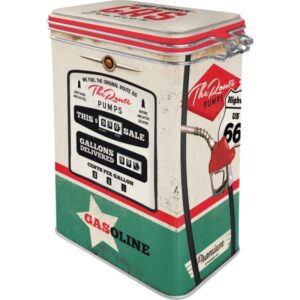 Nostalgic Μεταλλικό Κουτί Καπάκι Με Κλιπ 18x10x7.5cm 1.3lt  Route 66 Gas Station 31113 | homidoo.gr