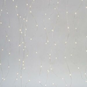 Fos Me Κουρτίνα 320 LED Θερμό Λευκό 200x200cm IP44 Ασημί Σύρμα 27-00261