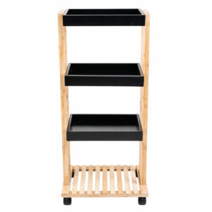 Estia Τρόλεϊ Κουζίνας Bamboo Essentials 4 Επιπέδων 40x30x88cm Μαύρο-Φυσικό 01-13035