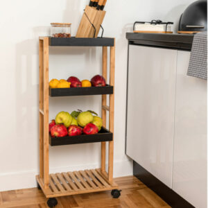 Estia Τρόλεϊ Κουζίνας Bamboo Essentials 4 Επιπέδων 40x30x88cm Μαύρο-Φυσικό 01-13035 - Image 4