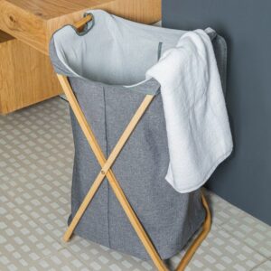 Estia Καλάθι Απλύτων Bamboo Essentials Με Θήκη Πολυεστέρα Πτυσσόμενο 40x40x70cm 02-13158 - Image 2