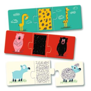 Djeco 8 Παζλ Με 3 Κομμάτια Ντύνω Τα Ζωάκια 08186