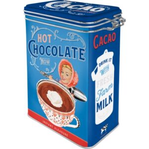 Nostalgic Μεταλλικό Κουτί 1.3L - Καπάκι Με Κλιπ - Cacao Addicted  31114