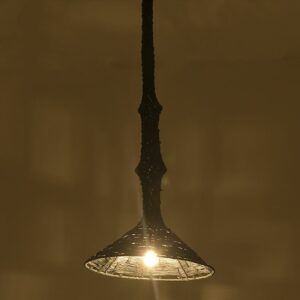 Inart Φωτιστικό Οροφής Ψάθινο-Μεταλλικό Φ40x184cm Σκούρο Φυσικό 3-10-889-0005 - Image 2