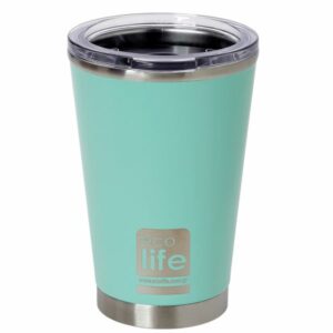 Ecolife Θερμός-Ποτήρι Για Καφέ Με Διάφανο Καπάκι 370ml Mint 33-BO-4109