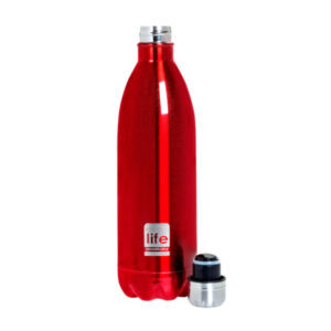 Ecolife Θερμός Μπουκάλι 1lt Ανοξείδωτο Metallic Red 33-BO-3036