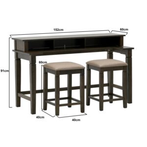 INART S/3 ΤΡΑΠΕΖΙ COUNTER HEIGHT ΚΑΙ 2 ΣΚΑΜΠΩ ΞΥΛ. ΚΑΦΕ 152Χ60Χ91/40Χ40Χ60 | homidoo.gr