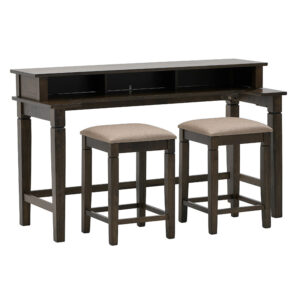 INART S/3 ΤΡΑΠΕΖΙ COUNTER HEIGHT ΚΑΙ 2 ΣΚΑΜΠΩ ΞΥΛ. ΚΑΦΕ 152Χ60Χ91/40Χ40Χ60 | homidoo.gr
