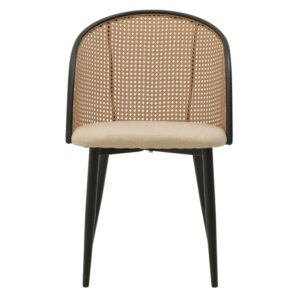 CLICK ΚΑΡΕΚΛΑ RATTAN/ΥΦΑΣΜΑΤΙΝΗ NATURAL/ΜΑΥΡΗ 56Χ52Χ82 | homidoo.gr