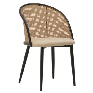CLICK ΚΑΡΕΚΛΑ RATTAN/ΥΦΑΣΜΑΤΙΝΗ NATURAL/ΜΑΥΡΗ 56Χ52Χ82 | homidoo.gr