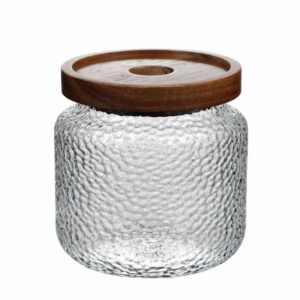 Etoile Γυάλινο Δοχείο 500ml 9x11.5cm Αεροστεγές Με Ξύλινο Καπάκι MB-1861