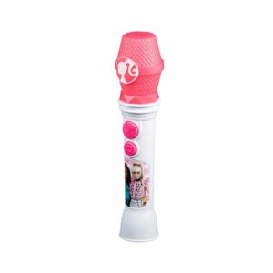 eKids Barbie Ασύρματο Μικρόφωνο Karaoke Με Ενσωματωμένη Μουσική - Φωτισμό - Sound Effects Γκρι-Ροζ BE-070 - Image 3