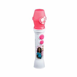 eKids Barbie Ασύρματο Μικρόφωνο Karaoke Με Ενσωματωμένη Μουσική - Φωτισμό - Sound Effects Γκρι-Ροζ BE-070 - Image 2