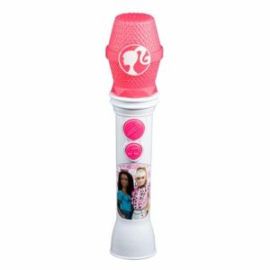 eKids Barbie Ασύρματο Μικρόφωνο Karaoke Με Ενσωματωμένη Μουσική - Φωτισμό - Sound Effects Γκρι-Ροζ BE-070