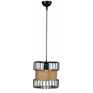 Arkolight Φωτιστικό Κρεμαστό 1xE27 Φ28xY120cm Μοντέρνο Μαύρο-Φυσικό 167-3/28