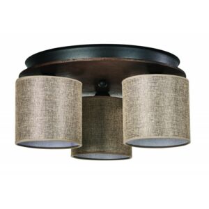 Arkolight Φωτιστικό Οροφής Τρίφωτο 3xE27 Φ40xY20cm Μοντέρνο Καφέ-Μόκα 2420-3/3
