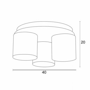 Arkolight Φωτιστικό Οροφής Τρίφωτο 3xE27 Φ40xY20cm Μοντέρνο Καφέ-Μόκα 2420-3/3 - Image 3