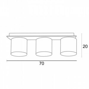 Arkolight Φωτιστικό Οροφής Τρίφωτο 3xE27 Μ70xY20cm Μοντέρνο Καφέ-Μόκα 3420-3/3 - Image 2
