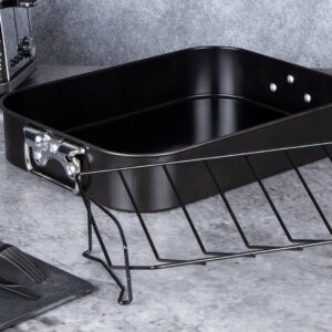 Berlinger Haus Αντικολλητικό Ταψί με σχάρα Metallic Line Shiny Black Edition BH-7849