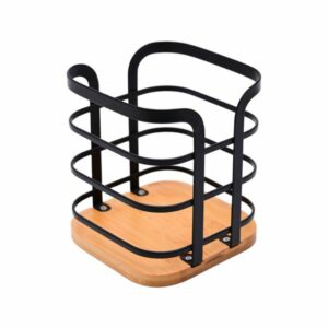 Estia Θήκη Για Κουτάλες 12x12x14.5cm Bamboo Essentials Μεταλλική Μαύρη 01-13219