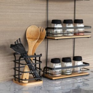 Estia Θήκη Για Κουτάλες 12x12x14.5cm Bamboo Essentials Μεταλλική Μαύρη 01-13219 - Image 2