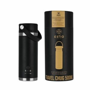 Estia Θερμός Παγούρι Travel Chug Save The Aegean 500ml Midnight Black 01-17804