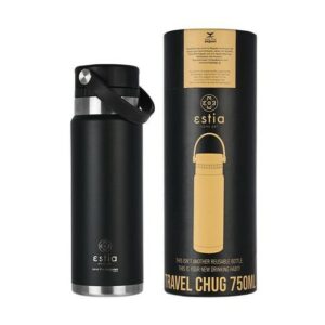 Estia Θερμός Παγούρι Travel Chug Save The Aegean 750ml Midnight Black 01-17903