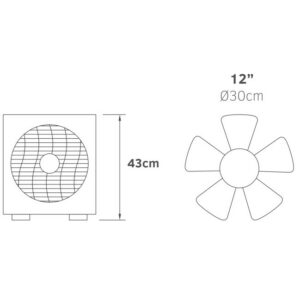Lineme Ανεμιστήρας Box-Fan Φ30 40W Λευκό-Γκρι 02-00105 - Image 2