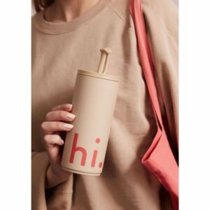 Design Letters Παγούρι - Ποτήρι Tritan Με Καλαμάκι 500ml Beige Hi 30101030BEIGEHI - Image 2